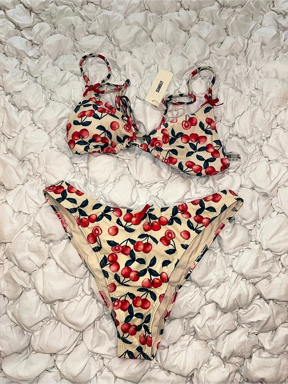 SEAMOLLY Cherry Print Bikini Set - never worn with tags